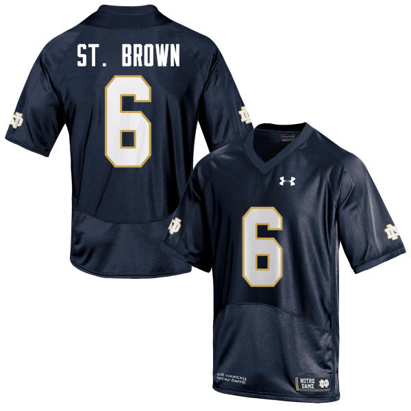Men #6 Equanimeous St. Brown Notre Dame Fighting Irish College Football Jerseys-Navy Blue